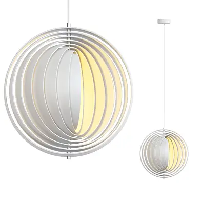 Designer pendant lamp with swivel ring shade