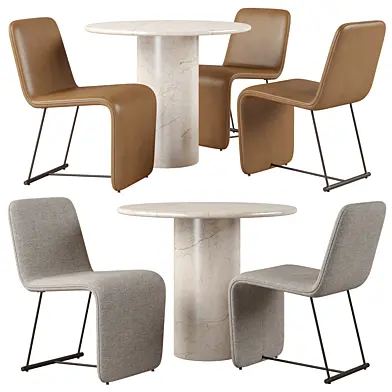 Four Hands  Branon Dining Chair. Belle Round Dining Table
