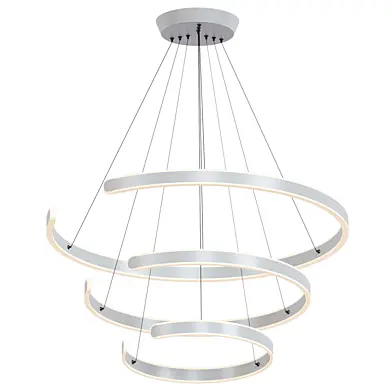 Art Deco Cord Chandeliers Adjustable Multi Ring Geometric LED Pendant Light Aluminum