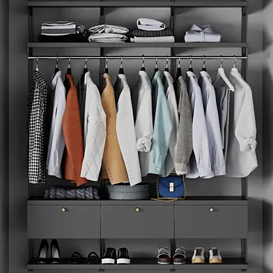 Гардероб ,настенный модуль ,одежда Clothes