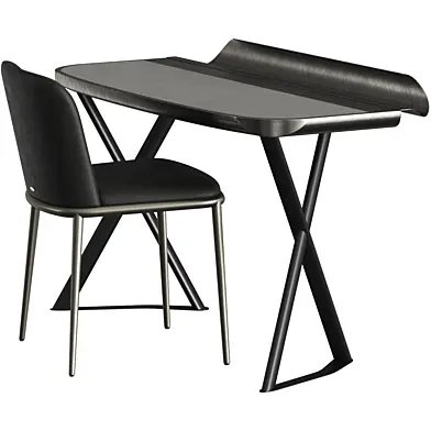 Cattelan Italia Cocoon Leather Desk and Magda Ml Chair