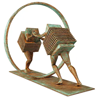 Decorative Sculpture with 3 PBR metal materials