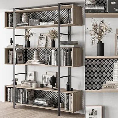Wood and Metal Shelves Decorative - Rack Set 12