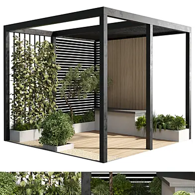 Landscape Furniture with Pergola and Roof garden 07 corona