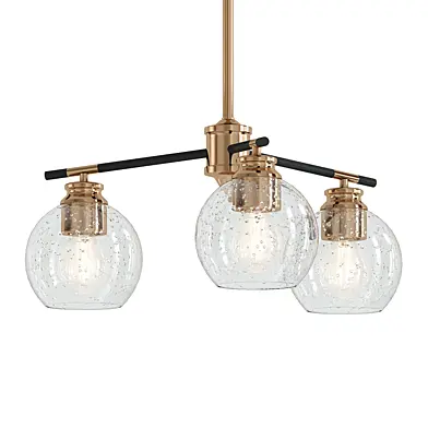 3 Light Black Gold Sputnik Chandelier