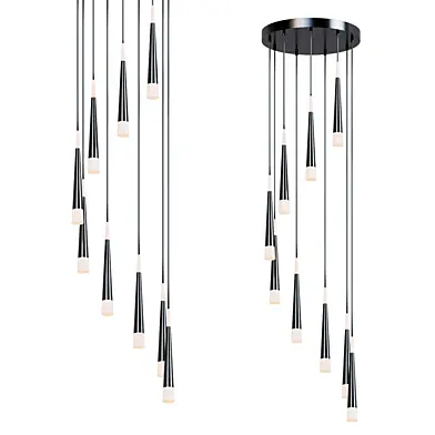 Led chandelier black
