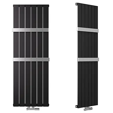 Designradiator Prince 120x41.5cm 642 Watt Mat Zwart Middenonderaansluiting