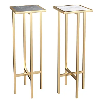 Marble & Brass Drink Table - Square