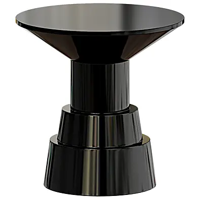 A Pair of Black Painted Pedestals