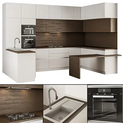 Kitchen Modern - Wood and white Cabinets 92