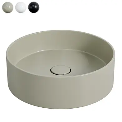 Opbouw Wastafel Salenzi Hide Circle 40×12 cm Mat Grijs