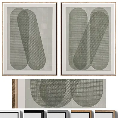 Mid-Century Abstract Neutral Wall Art C-445
