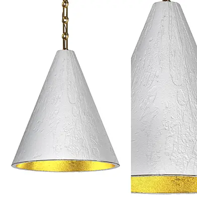 GILDED PLASTER CONE HANGING LIGHT
