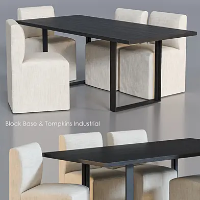 Tompkins Industrial & Block Base Стол и стулья West Elm