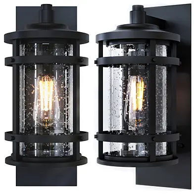 VINTAGE CYLINDER SEEDED OUTDOOR SCONCE - SMALL