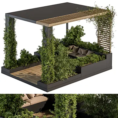 Roof Garden and Landscape Furniture with Pergola 11 (Vray)