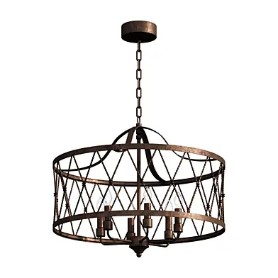 Люстра    FADED RUSTIC DRUM CAGE CHANDELIER - 6 LIGHT SKU CH17269      светильник