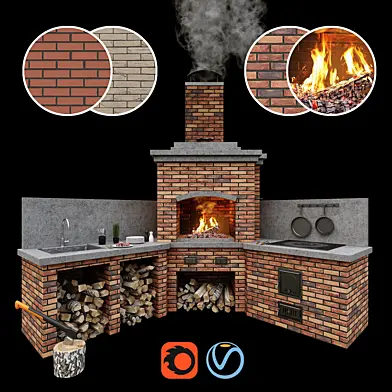 Печь барбекю 2 / Brick BBQ 2