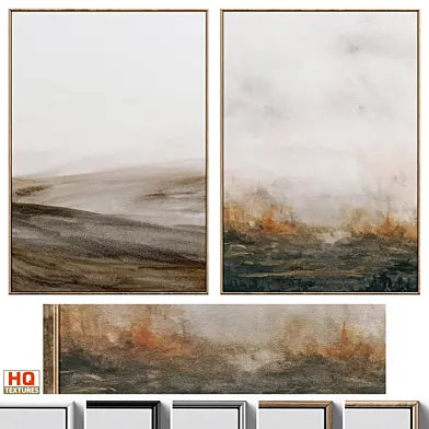 Abstract Neutral Wall Art C-493