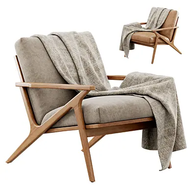 Cavett Wood Frame Armchair by Crate & Barrel