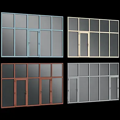 Витражные алюминиевые двери /  Stained aluminum doors