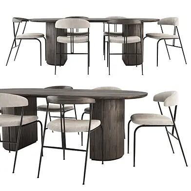 Violin Chair and Moon Table by Gubi