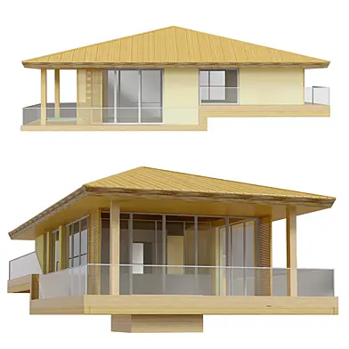 Bungalow wooden bamboo beach build house