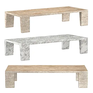 WYETH ITALIAN TRAVERTINE COFFEE TABLE