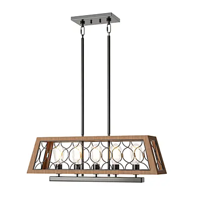 Wood Chandelier Rectangle Farmhouse Pendant Light
