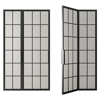 Metal Frame Mate Glass Modern Door - Door Model 45