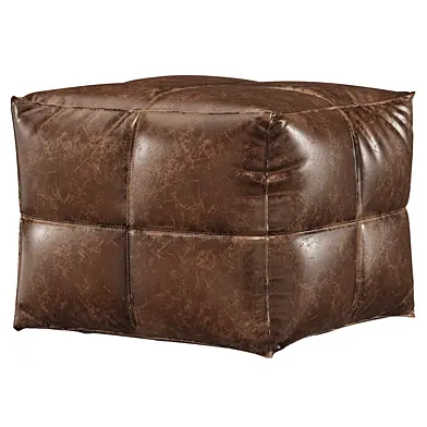 CB2 leather pouf