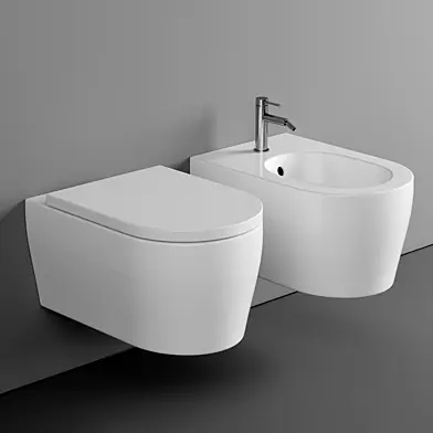 Britton Bathrooms Stadium Wall Hung Pan + Soft Close Seat