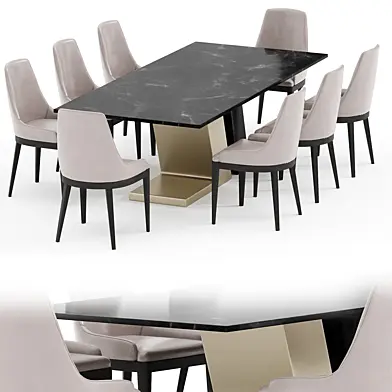 MisuraEmme Cleo leather Table Chair