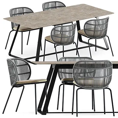 Kodo dining chairs by Vincent Sheppard and Kolonaki table by Varaschin