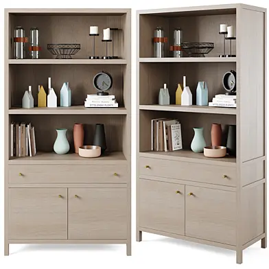 Keane Natural Closed Bookcase by Crate and Barrel