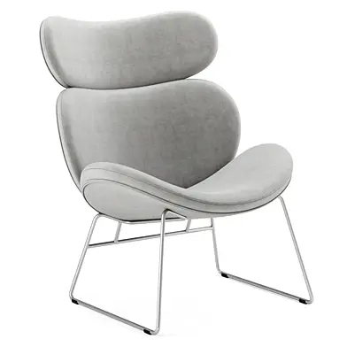 Armchair Montola woven fabric light grey
