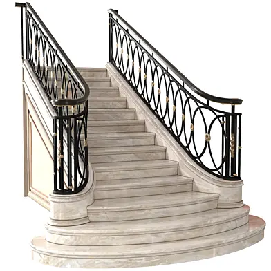 Классическая мраморная лестница в стиле Ар-деко.Modern interior stair
