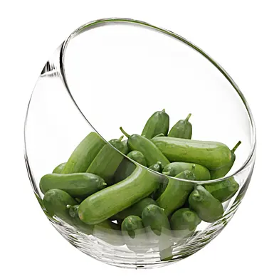 Large Slant Fruit Bowl baby cucumber