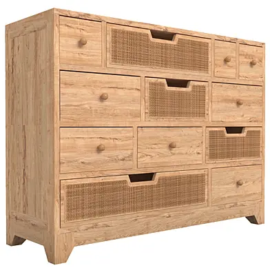Rattan Webbed Multi Chest of Drawers