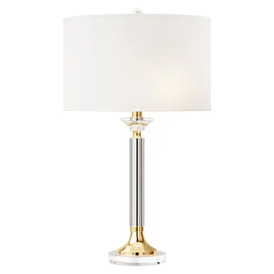 Brussels 27 in. White/Brass Ceramic/Metal LED Table Lamp  настольная лампа светильник