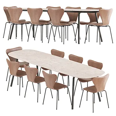 Minus Manutti Table & SERIES 7 Chair
