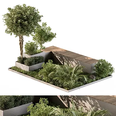 Urban Furniture Bench with Plants- Set 43