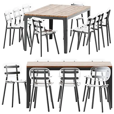 Tuck Table Rectangle and Fenster Chair by DesignByThem
