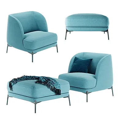 VELVET Armchair & Pouf Novamobil