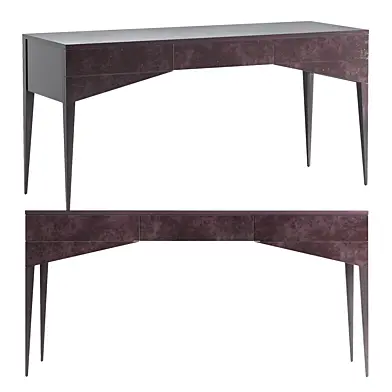 CB2 Spillo Modern 3-Drawer Burl Wood Desk