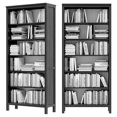 IKEA - HEMNES Bookcase with books in black and white color