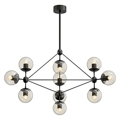 Wide Black 10 Light