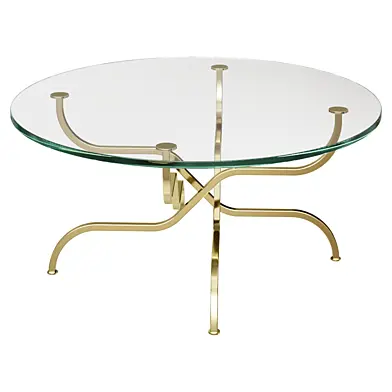 Журнальный столик  Rare Georges Geffroy Gilt Brass glass Coffee Table 1960s    журнальный стол