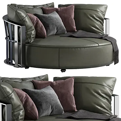 Curved sofa scarlett by Poltrona Frau