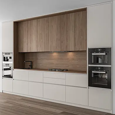 Kitchen Modern 106 - White and Wood